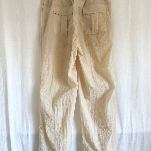 GANNI Beige Light Tech Hoodie & Drawstring Pants - Designer workout set- Size M - Picture 7 of 12